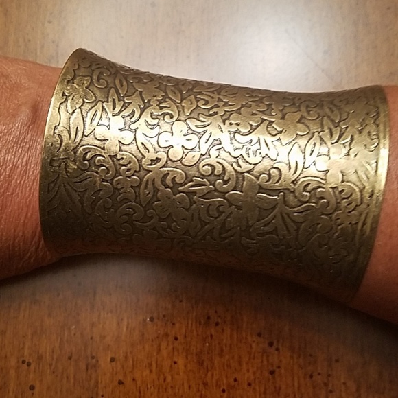 None Jewelry - Fashion Jewelry, Ethnic, Boho Brass cuff bracelet.